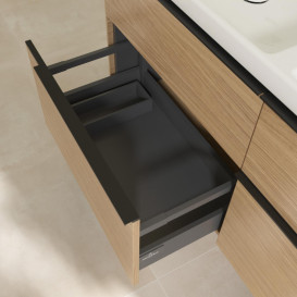 Тумба під раковину Villeroy & Boch Subway 3.0 127,2х57,6 см ДСП/алюміній північний дуб/чорний вулкан C56801VJ