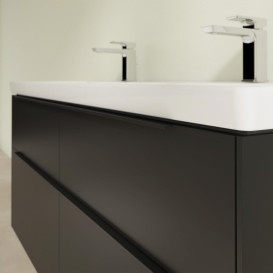 Тумба под раковину Villeroy & Boch Subway 3.0 127,2х57,6 см ДСП/алюминий черный вулкан C56801VL