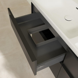 Тумба под раковину Villeroy & Boch Subway 3.0 127,2х57,6 см ДСП/алюминий черный вулкан C56801VL