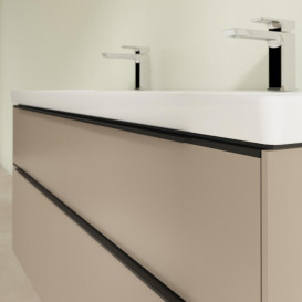 Тумба под раковину Villeroy & Boch Subway 3.0 127,2х57,6 см ДСП/алюминий тауп/черный вулкан C56801VM