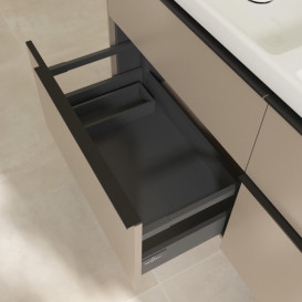 Тумба под раковину Villeroy & Boch Subway 3.0 127,2х57,6 см ДСП/алюминий тауп/черный вулкан C56801VM