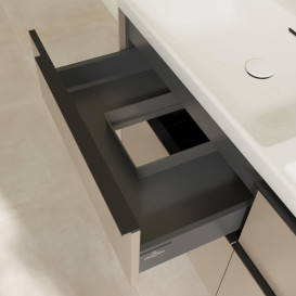 Тумба под раковину Villeroy & Boch Subway 3.0 127,2х57,6 см ДСП/алюминий тауп/черный вулкан C56801VM