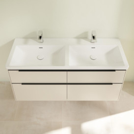 Тумба под раковину Villeroy & Boch Subway 3.0 127,2х57,6 см ДСП/алюминий серый кашемир/черный вулкан C56801VN