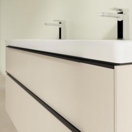 Тумба под раковину Villeroy & Boch Subway 3.0 127,2х57,6 см ДСП/алюминий серый кашемир/черный вулкан C56801VN