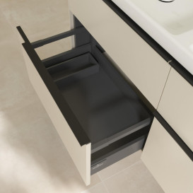 Тумба под раковину Villeroy & Boch Subway 3.0 127,2х57,6 см ДСП/алюминий серый кашемир/черный вулкан C56801VN