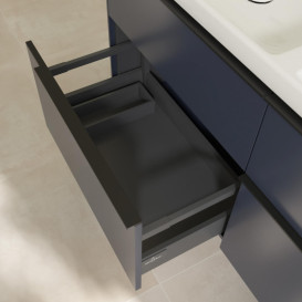 Тумба под раковину Villeroy & Boch Subway 3.0 127,2х57,6 см ДСП/алюминий морской синий/черный вулкан C56801VQ