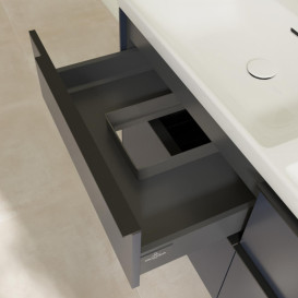 Тумба под раковину Villeroy & Boch Subway 3.0 127,2х57,6 см ДСП/алюминий морской синий/черный вулкан C56801VQ