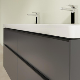 Тумба под раковину Villeroy & Boch Subway 3.0 127,2х57,6 см ДСП/алюминий графит/черный вулкан C56801VR