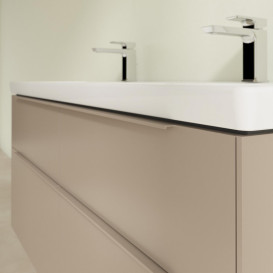 Тумба під раковину Villeroy & Boch Subway 3.0 127,2х57,6 см ДСП/алюміній тауп/монохром C56802VM