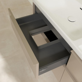 Тумба під раковину Villeroy & Boch Subway 3.0 127,2х57,6 см ДСП/алюміній тауп/монохром C56802VM