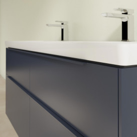 Тумба под раковину Villeroy & Boch Subway 3.0 127,2х57,6 см ДСП/алюминий морской синий/монохром C56802VQ