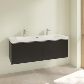 Тумба под раковину Villeroy & Boch Subway 3.0 127,2х42,9 см ДСП/алюминий черный вулкан C60100VL