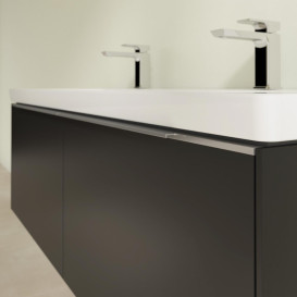 Тумба под раковину Villeroy & Boch Subway 3.0 127,2х42,9 см ДСП/алюминий черный вулкан C60100VL