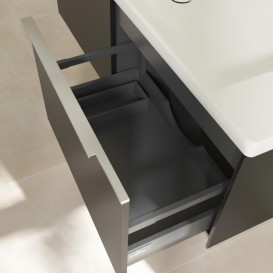 Тумба под раковину Villeroy & Boch Subway 3.0 127,2х42,9 см ДСП/алюминий черный вулкан C60100VL