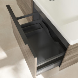 Тумба под раковину Villeroy & Boch Subway 3.0 127,2х42,9 см ДСП/алюминий дуб каменный/черный вулкан C60101RK