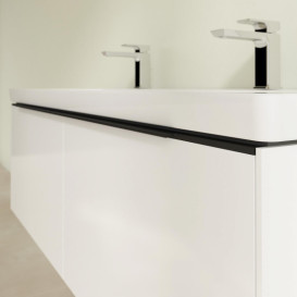 Тумба под раковину Villeroy & Boch Subway 3.0 127,2х42,9 см ДСП/алюминий бриллиантовый белый/черный вулкан C60101VE