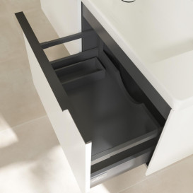 Тумба под раковину Villeroy & Boch Subway 3.0 127,2х42,9 см ДСП/алюминий бриллиантовый белый/черный вулкан C60101VE