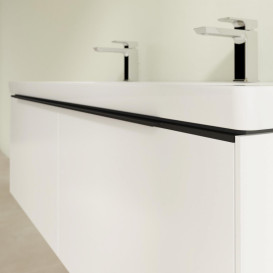 Тумба под раковину Villeroy & Boch Subway 3.0 127,2х42,9 см ДСП/алюминий чистый белый/черный вулкан C60101VF