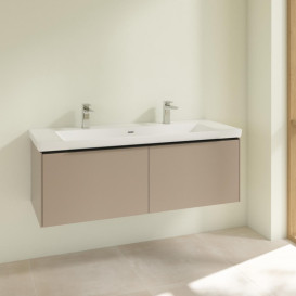 Тумба под раковину Villeroy & Boch Subway 3.0 127,2х42,9 см ДСП/алюминий тауп/черный вулкан C60101VM