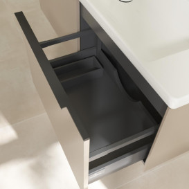 Тумба под раковину Villeroy & Boch Subway 3.0 127,2х42,9 см ДСП/алюминий тауп/черный вулкан C60101VM