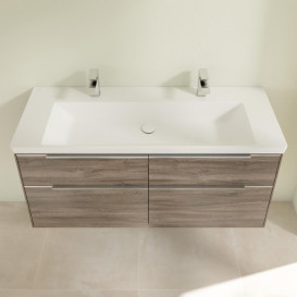 Тумба під раковину Villeroy & Boch Subway 3.0 127,2х57,6 см ДСП/алюміній дуб кам'яний C60200RK
