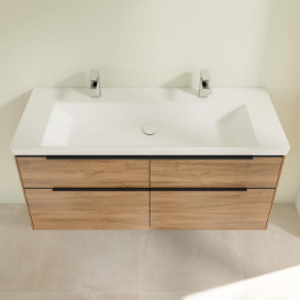 Тумба під раковину Villeroy & Boch Subway 3.0 127,2х57,6 см ДСП/алюміній дуб канзас/чорний вулкан C60201RH