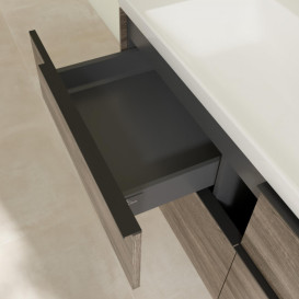 Тумба под раковину Villeroy & Boch Subway 3.0 127,2х57,6 см ДСП/алюминий дуб каменный/черный вулкан C60201RK