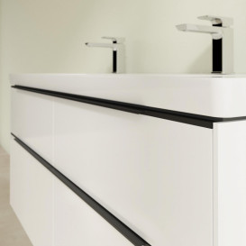 Тумба під раковину Villeroy & Boch Subway 3.0 127,2х57,6 см ДСП/алюміній білий діамант/чорний вулкан C60201VE