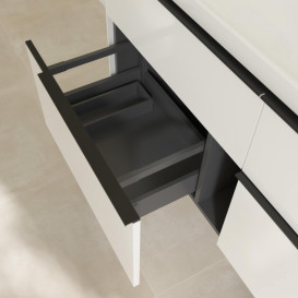 Тумба під раковину Villeroy & Boch Subway 3.0 127,2х57,6 см ДСП/алюміній білий діамант/чорний вулкан C60201VE