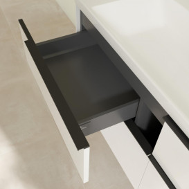 Тумба під раковину Villeroy & Boch Subway 3.0 127,2х57,6 см ДСП/алюміній білий діамант/чорний вулкан C60201VE