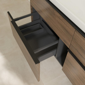 Тумба под раковину Villeroy & Boch Subway 3.0 127,2х57,6 см ДСП/алюминий дуб аризона/черный вулкан C60201VH