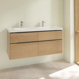 Тумба під раковину Villeroy & Boch Subway 3.0 127,2х57,6 см ДСП/алюміній дуб північний/чорний вулкан C60201VJ