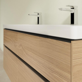 Тумба под раковину Villeroy & Boch Subway 3.0 127,2х57,6 см ДСП/алюминий дуб северный/черный вулкан C60201VJ