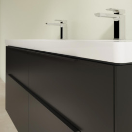 Тумба під раковину Villeroy & Boch Subway 3.0 127,2х57,6 см ДСП/алюміній чорний вулкан/чорний вулкан C60201VL