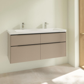 Тумба под раковину Villeroy & Boch Subway 3.0 127,2х57,6 см ДСП/алюминий тауп/черный вулкан C60201VM