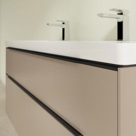 Тумба под раковину Villeroy & Boch Subway 3.0 127,2х57,6 см ДСП/алюминий тауп/черный вулкан C60201VM