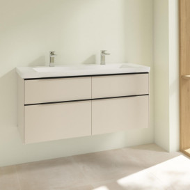 Тумба под раковину Villeroy & Boch Subway 3.0 127,2х57,6 см ДСП/алюминий серый кашемир/черный вулкан C60201VN