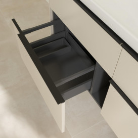 Тумба под раковину Villeroy & Boch Subway 3.0 127,2х57,6 см ДСП/алюминий серый кашемир/черный вулкан C60201VN