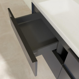 Тумба под раковину Villeroy & Boch Subway 3.0 127,2х57,6 см ДСП/алюминий морской синий/черный вулкан C60201VQ