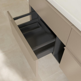 Тумба під раковину Villeroy & Boch Subway 3.0 127,2х57,6 см ДСП/алюміній тауп/монохром C60202VM