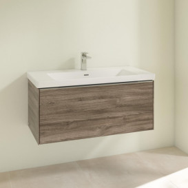 Тумба под раковину Villeroy & Boch Subway 3.0 97,3х42,9 см ДСП/алюминий дуб каменный C56900RK