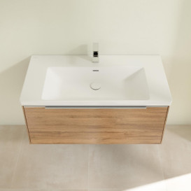 Тумба під раковину Villeroy & Boch Subway 3.0 97,3х42,9 см ДСП/алюміній дуб канзас/чорний вулкан C56901RH