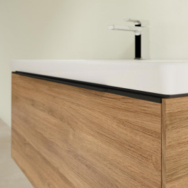 Тумба під раковину Villeroy & Boch Subway 3.0 97,3х42,9 см ДСП/алюміній дуб канзас/чорний вулкан C56901RH