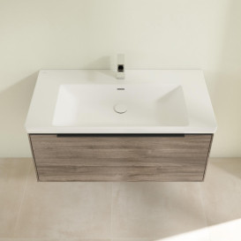 Тумба под раковину Villeroy & Boch Subway 3.0 97,3х42,9 см ДСП/алюминий дуб каменный/черный вулкан C56901RK