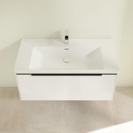 Тумба под раковину Villeroy & Boch Subway 3.0 97,3х42,9 см ДСП/алюминий белый бриллиант/черный вулкан C56901VE