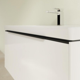 Тумба под раковину Villeroy & Boch Subway 3.0 97,3х42,9 см ДСП/алюминий белый бриллиант/черный вулкан C56901VE