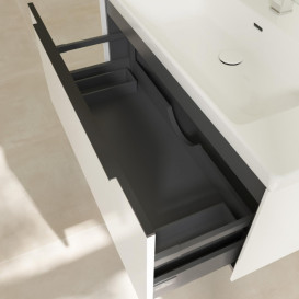 Тумба под раковину Villeroy & Boch Subway 3.0 97,3х42,9 см ДСП/алюминий белый бриллиант/черный вулкан C56901VE