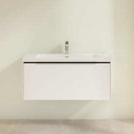 Тумба под раковину Villeroy & Boch Subway 3.0 97,3х42,9 см ДСП/алюминий чистый белый/черный вулкан C56901VF