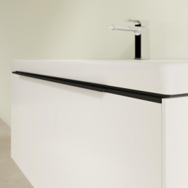 Тумба под раковину Villeroy & Boch Subway 3.0 97,3х42,9 см ДСП/алюминий чистый белый/черный вулкан C56901VF