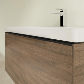 Тумба под раковину Villeroy & Boch Subway 3.0 97,3х42,9 см ДСП/алюминий дуб аризона/черный вулкан C56901VH